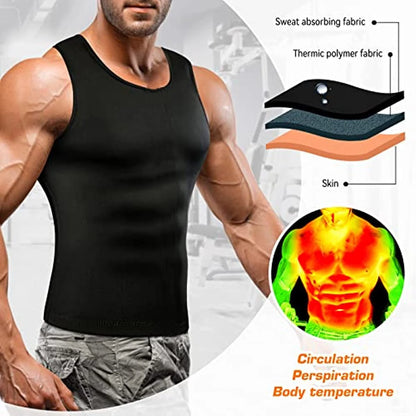 Men's Sauna Sweat Vest - Waist Trainer Slimming Workout Tank Top | Neoprene Body Shaper - ZOOMNSTORE