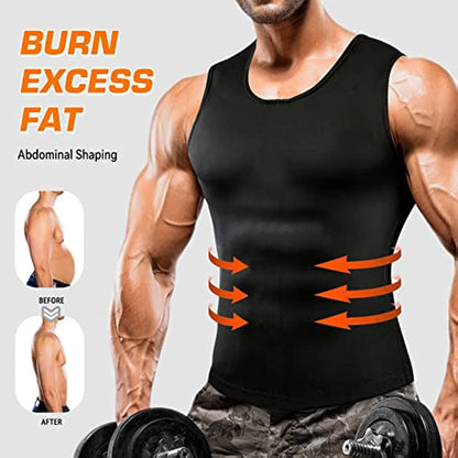 Men's Sauna Sweat Vest - Waist Trainer Slimming Workout Tank Top | Neoprene Body Shaper - ZOOMNSTORE