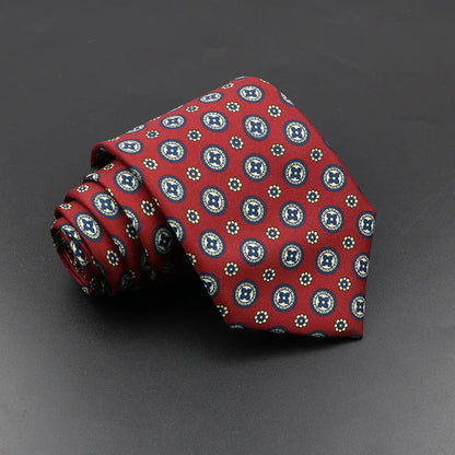 Mens Silk Tie - 75cm Soft Novelty Necktie in Blue Green Orange Floral Pattern - ZOOMNSTORE