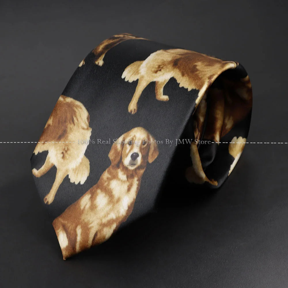 Mens Silk Tie - Creative Graffiti Animal Print Necktie for Business Weddings and Parties - ZOOMNSTORE