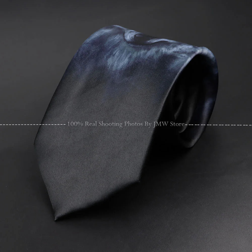 Mens Silk Tie - Creative Graffiti Animal Print Necktie for Business Weddings and Parties - ZOOMNSTORE