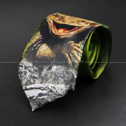 Mens Silk Tie - Creative Graffiti Animal Print Necktie for Business Weddings and Parties - ZOOMNSTORE