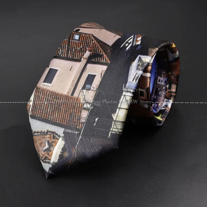 Mens Silk Tie - Creative Graffiti Animal Print Necktie for Business Weddings and Parties - ZOOMNSTORE