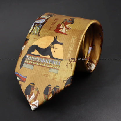 Mens Silk Tie - Creative Graffiti Animal Print Necktie for Business Weddings and Parties - ZOOMNSTORE