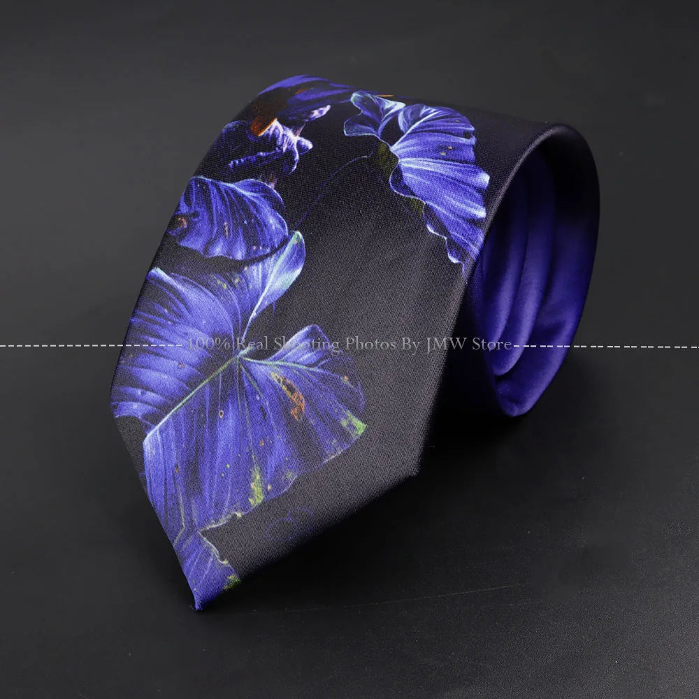 Mens Silk Tie - Creative Graffiti Animal Print Necktie for Business Weddings and Parties - ZOOMNSTORE