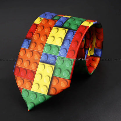 Mens Silk Tie - Creative Graffiti Animal Print Necktie for Business Weddings and Parties - ZOOMNSTORE