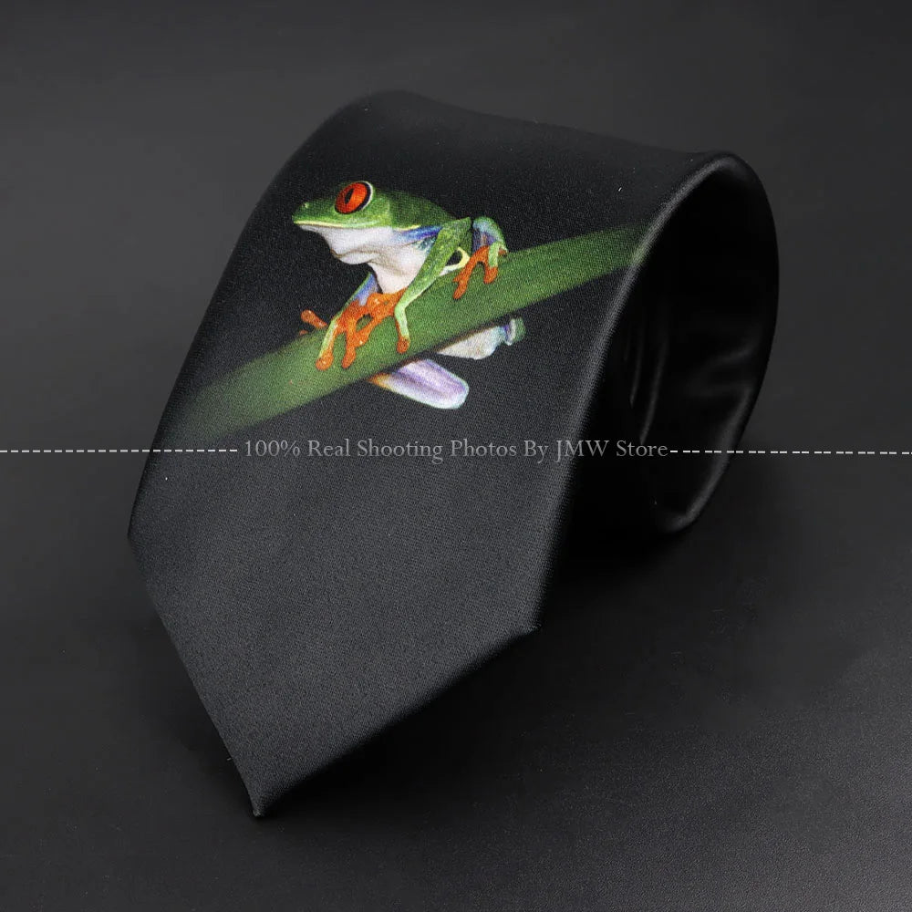 Mens Silk Tie - Creative Graffiti Animal Print Necktie for Business Weddings and Parties - ZOOMNSTORE