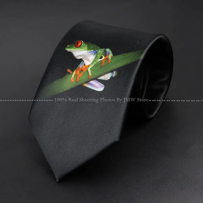 Mens Silk Tie - Creative Graffiti Animal Print Necktie for Business Weddings and Parties - ZOOMNSTORE