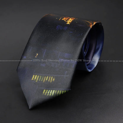 Mens Silk Tie - Creative Graffiti Animal Print Necktie for Business Weddings and Parties - ZOOMNSTORE