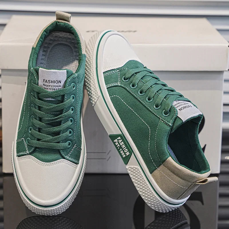 Mens Skate Shoes - Breathable Casual Canvas Sneakers Size 48 - ZOOMNSTORE