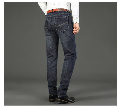 Men's Slim Jeans - Classic Straight Fit Denim Pants | Midweight Cotton Blend Zipper Fly - ZOOMNSTORE