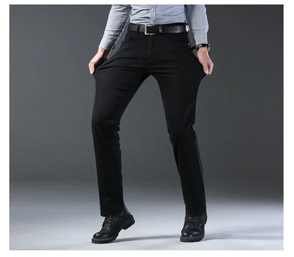 Men's Slim Jeans - Classic Straight Fit Denim Pants | Midweight Cotton Blend Zipper Fly - ZOOMNSTORE