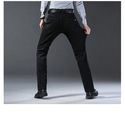 Men's Slim Jeans - Classic Straight Fit Denim Pants | Midweight Cotton Blend Zipper Fly - ZOOMNSTORE