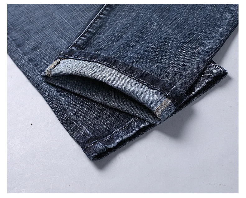 Men's Slim Jeans - Classic Straight Fit Denim Pants | Midweight Cotton Blend Zipper Fly - ZOOMNSTORE