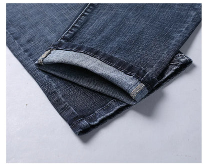 Men's Slim Jeans - Classic Straight Fit Denim Pants | Midweight Cotton Blend Zipper Fly - ZOOMNSTORE