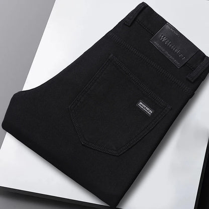 Men's Slim Jeans - Classic Straight Fit Denim Pants | Midweight Cotton Blend Zipper Fly - ZOOMNSTORE