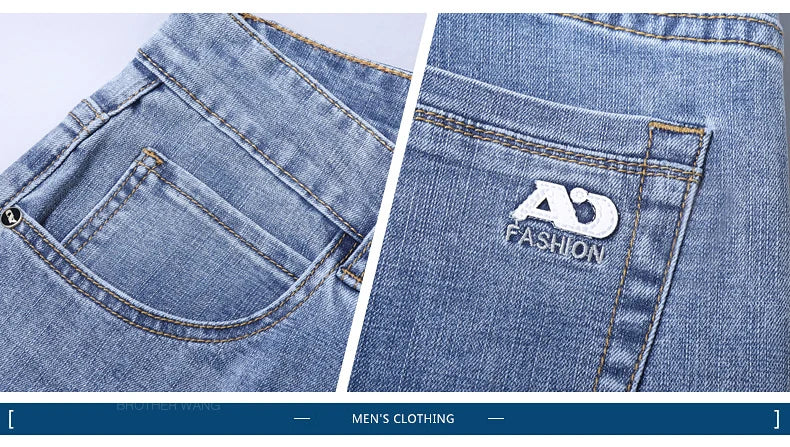 Light Blue Slim Fit Jeans - Stylish Casual Stretch Denim Pants - ZOOMNSTORE