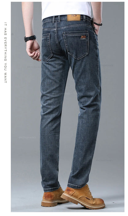 Light Blue Slim Fit Jeans - Stylish Casual Stretch Denim Pants - ZOOMNSTORE