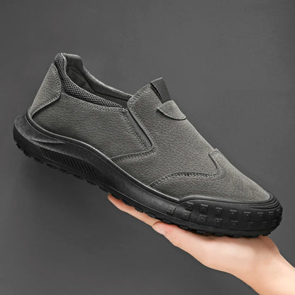 Men's Slip On Work Shoes - Slip Resistant Leather Loafers Casual Sneakers - ZOOMNSTORE