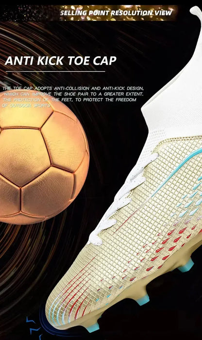 Men's Soccer Cleats High Ankle Turf Soccer Shoes | Professional Outdoor Sneakers 2024 - ZOOMNSTORE