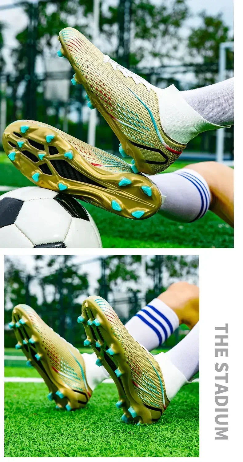 Men's Soccer Cleats High Ankle Turf Soccer Shoes | Professional Outdoor Sneakers 2024 - ZOOMNSTORE
