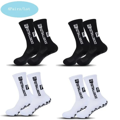 Men's Soccer Socks - 4 Pairs Non Slip Athletic Grip Cushion Pad Socks for Football & Basketball - ZOOMNSTORE