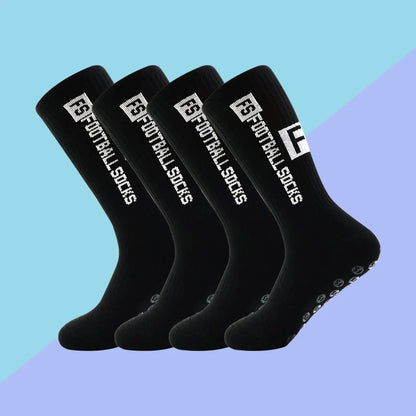 Men's Soccer Socks - 4 Pairs Non Slip Athletic Grip Cushion Pad Socks for Football & Basketball - ZOOMNSTORE