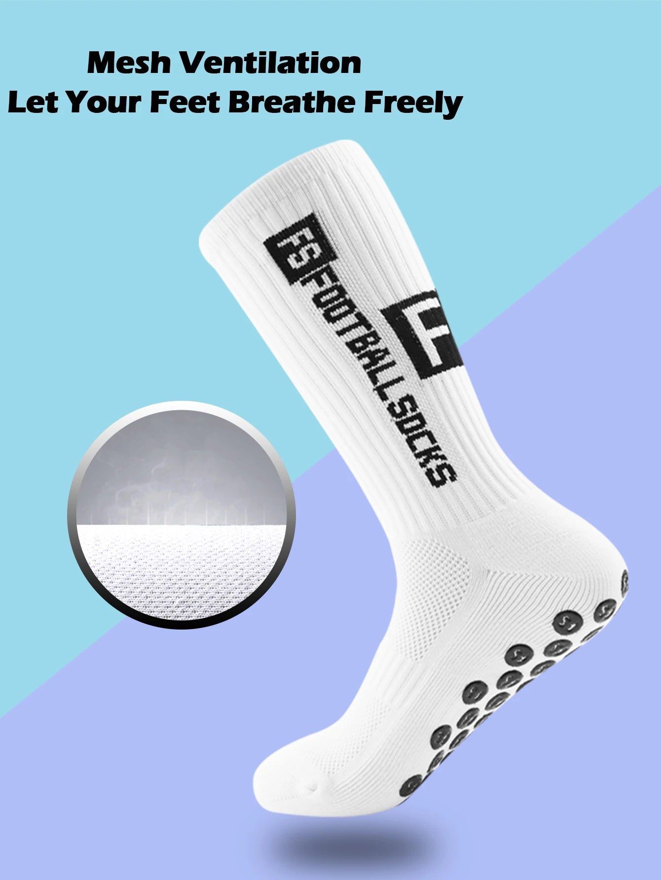 Men's Soccer Socks - 4 Pairs Non Slip Athletic Grip Cushion Pad Socks for Football & Basketball - ZOOMNSTORE