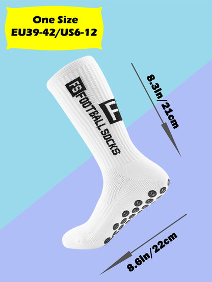 Men's Soccer Socks - 4 Pairs Non Slip Athletic Grip Cushion Pad Socks for Football & Basketball - ZOOMNSTORE