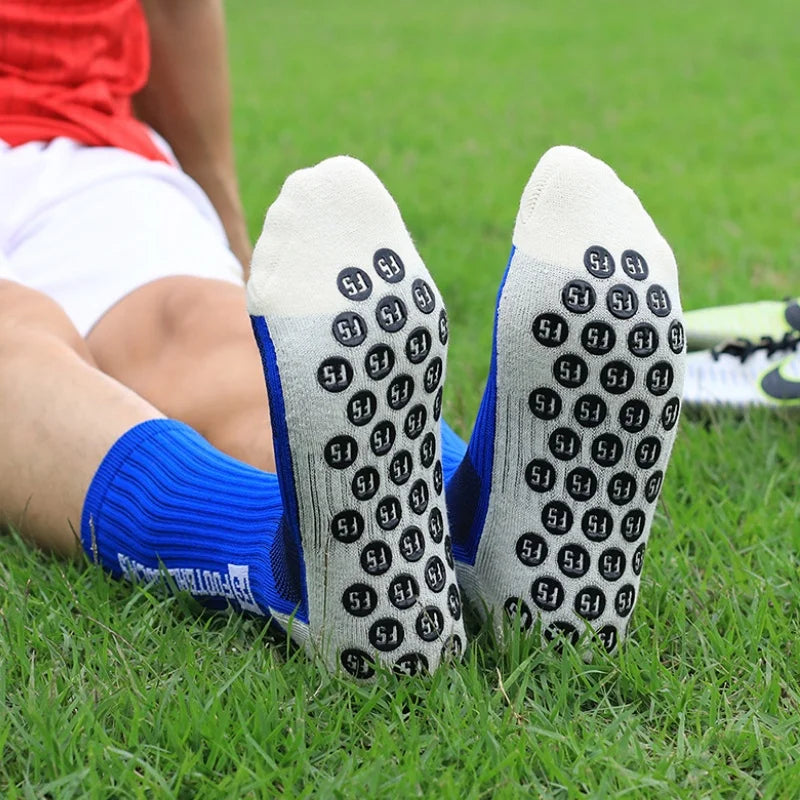 Men's Soccer Socks - 4 Pairs Non Slip Athletic Grip Cushion Pad Socks for Football & Basketball - ZOOMNSTORE
