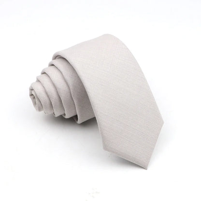 Mens Solid Color Skinny Tie - Casual Anti-Wrinkle Necktie for Wedding Gift Accessory in Pink Blue Grey - ZOOMNSTORE