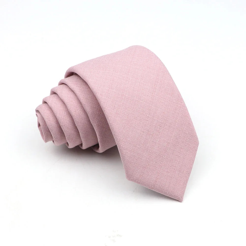 Mens Solid Color Skinny Tie - Casual Anti-Wrinkle Necktie for Wedding Gift Accessory in Pink Blue Grey - ZOOMNSTORE