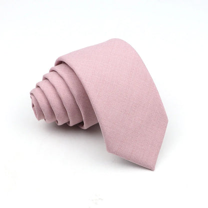 Mens Solid Color Skinny Tie - Casual Anti-Wrinkle Necktie for Wedding Gift Accessory in Pink Blue Grey - ZOOMNSTORE