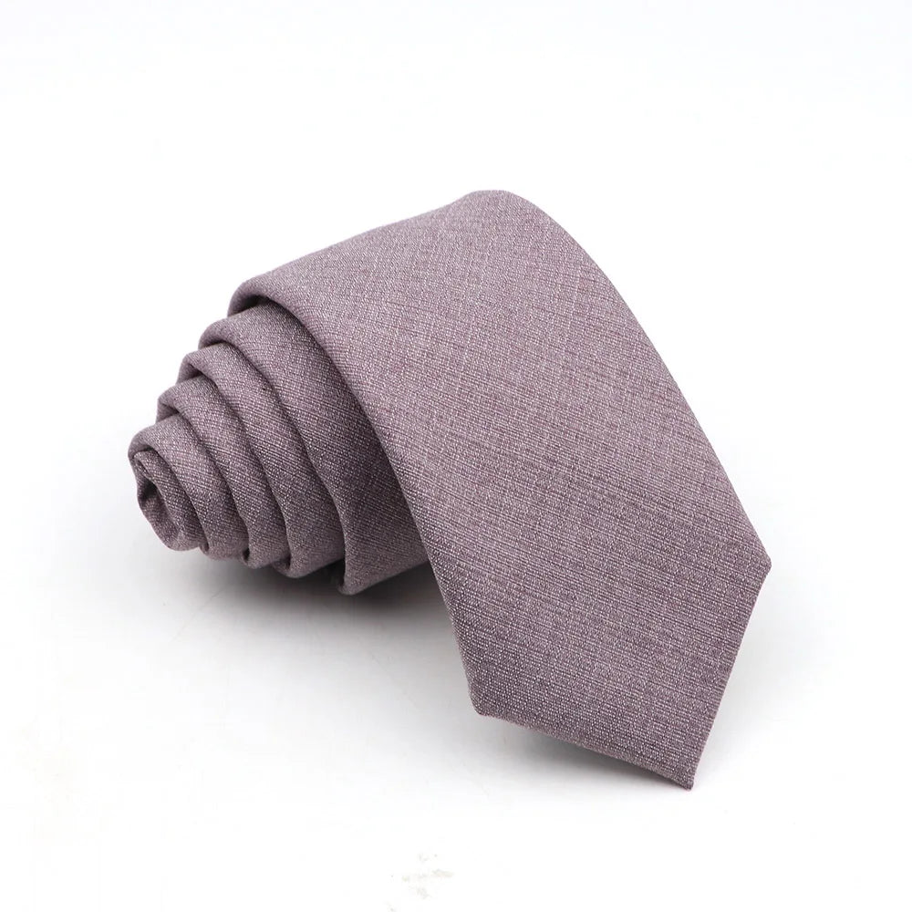 Mens Solid Color Skinny Tie - Casual Anti-Wrinkle Necktie for Wedding Gift Accessory in Pink Blue Grey - ZOOMNSTORE