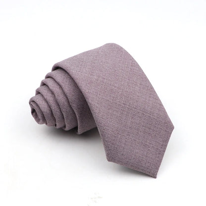 Mens Solid Color Skinny Tie - Casual Anti-Wrinkle Necktie for Wedding Gift Accessory in Pink Blue Grey - ZOOMNSTORE