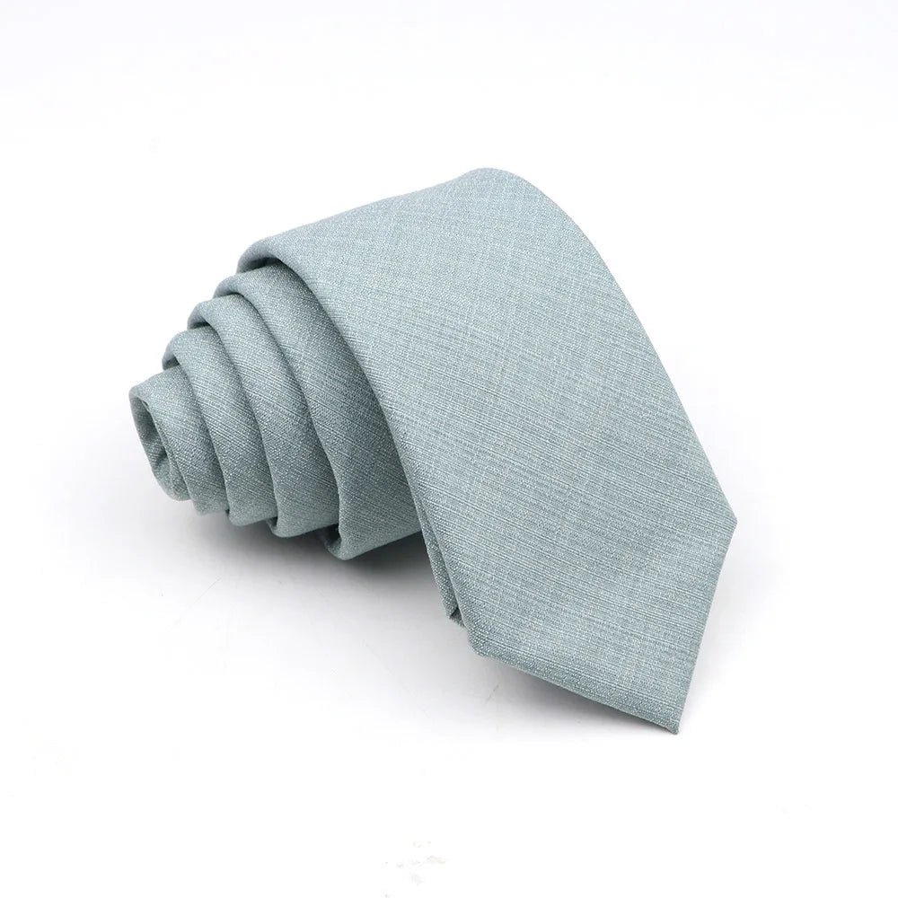 Mens Solid Color Skinny Tie - Casual Anti-Wrinkle Necktie for Wedding Gift Accessory in Pink Blue Grey - ZOOMNSTORE
