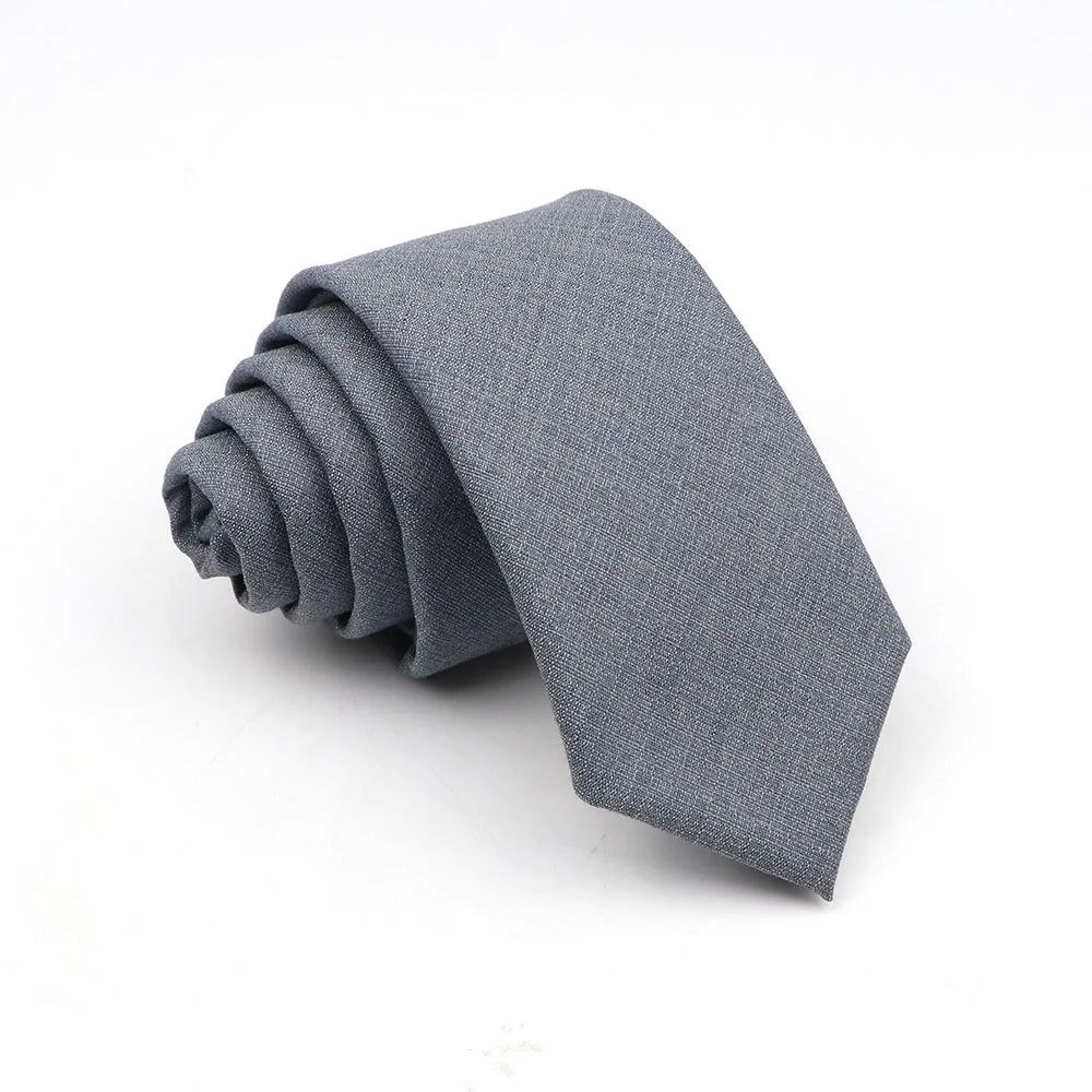 Mens Solid Color Skinny Tie - Casual Anti-Wrinkle Necktie for Wedding Gift Accessory in Pink Blue Grey - ZOOMNSTORE