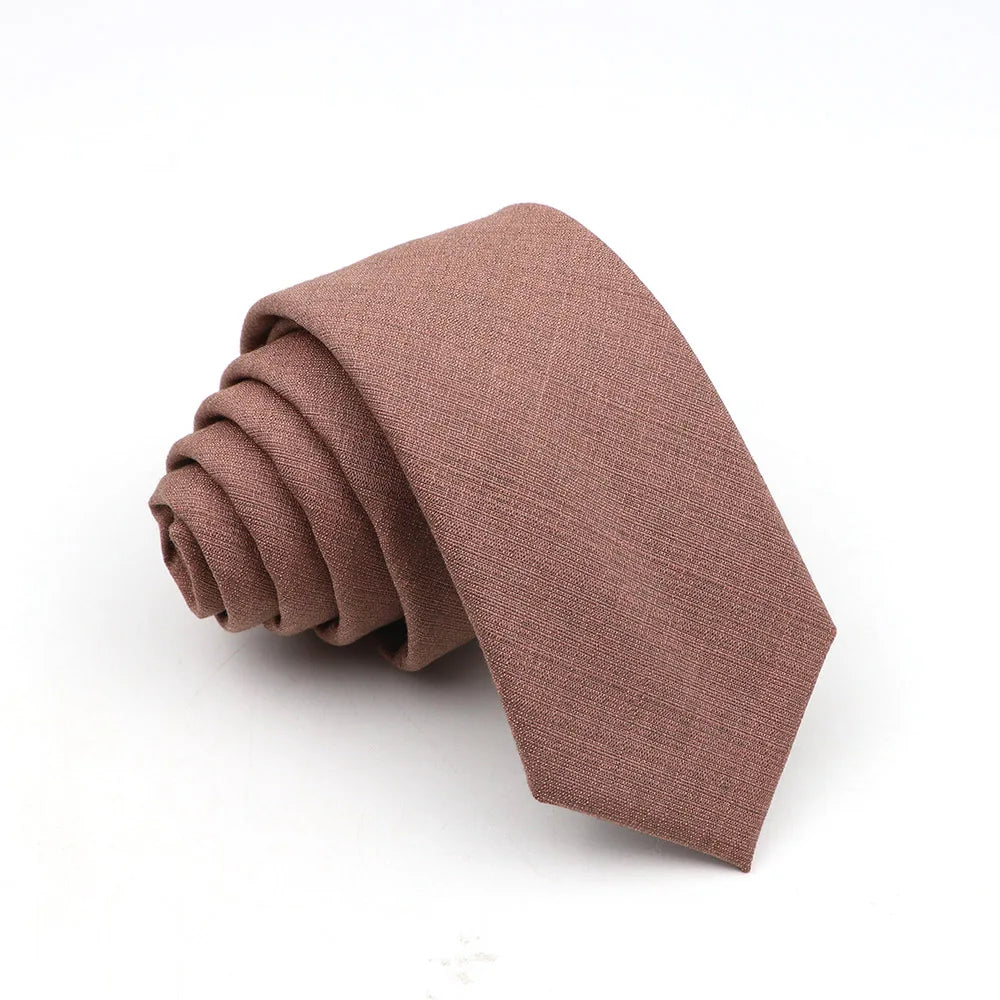Mens Solid Color Skinny Tie - Casual Anti-Wrinkle Necktie for Wedding Gift Accessory in Pink Blue Grey - ZOOMNSTORE
