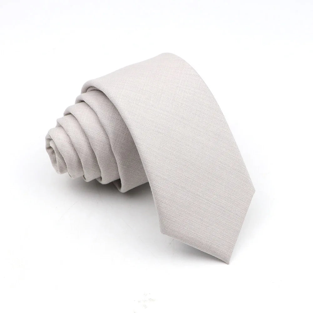 Mens Solid Color Skinny Tie - Casual Anti-Wrinkle Necktie for Wedding Gift Accessory in Pink Blue Grey - ZOOMNSTORE