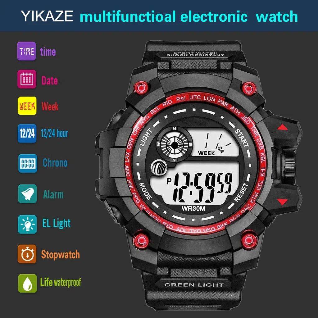 Men's Sport Watch – Waterproof Digital Wristwatch With Stopwatch Timer - ZOOMNSTORE