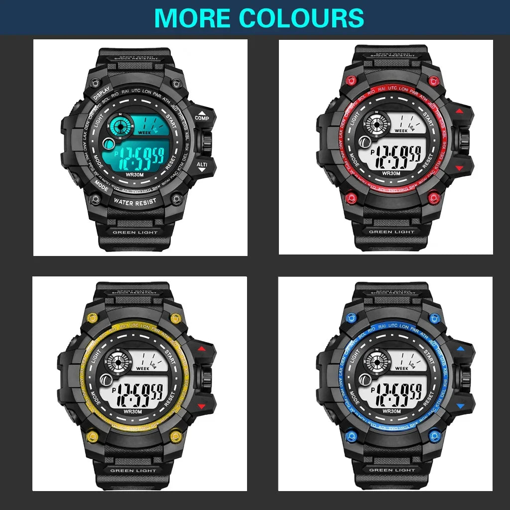 Men's Sport Watch – Waterproof Digital Wristwatch With Stopwatch Timer - ZOOMNSTORE