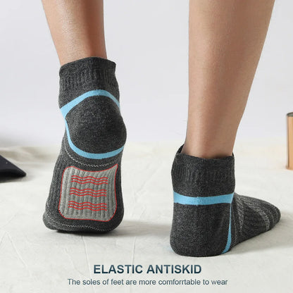 Men's Sports Socks | 5 Pairs Cotton Sweat Wicking Running & Basketball Training Socks - ZOOMNSTORE