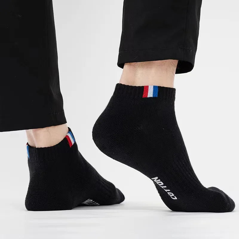 Men's Sports Socks – Breathable Black White Short Socks | Soft Comfortable Casual Pack - ZOOMNSTORE