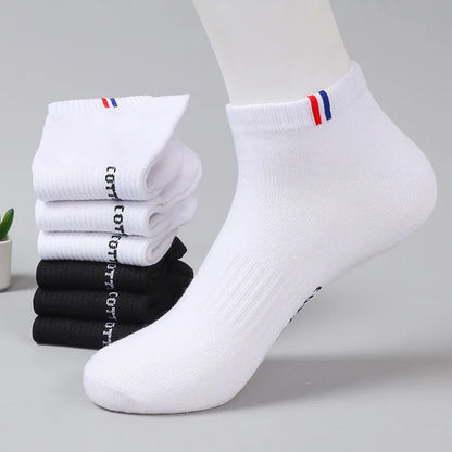 Men's Sports Socks – Breathable Black White Short Socks | Soft Comfortable Casual Pack - ZOOMNSTORE