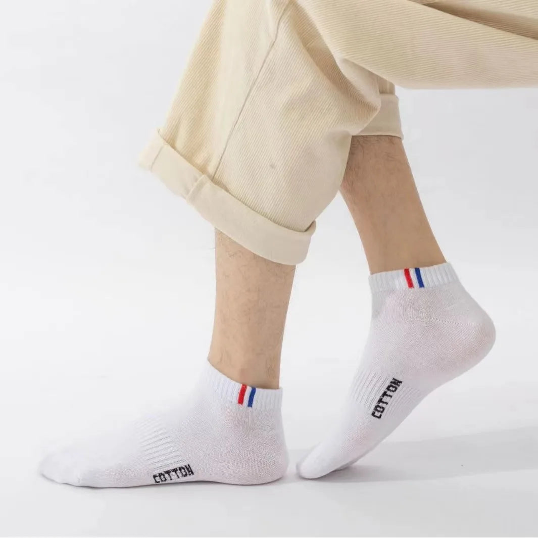 Men's Sports Socks – Breathable Black White Short Socks | Soft Comfortable Casual Pack - ZOOMNSTORE