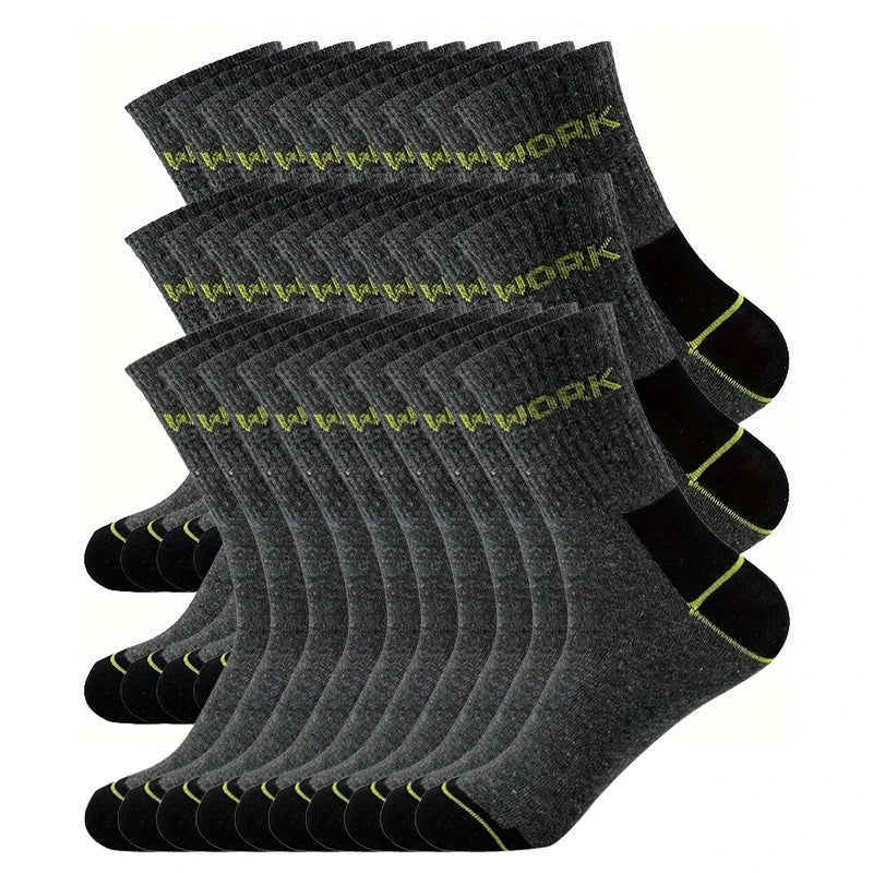Mens Moisture-Wicking Cotton Sports Socks - Cushioned Hiking  Outdoor Anti-Slip 30 Pairs - ZOOMNSTORE
