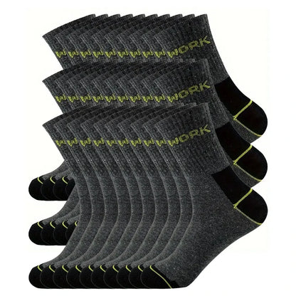 Mens Moisture-Wicking Cotton Sports Socks - Cushioned Hiking  Outdoor Anti-Slip 30 Pairs - ZOOMNSTORE