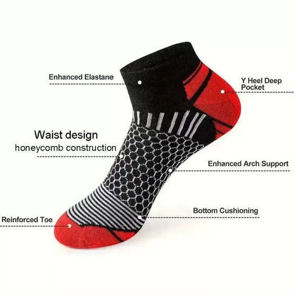 Mens Moisture-Wicking Short Sports Socks - Breathable Athletic Socks 6 Pairs - ZOOMNSTORE