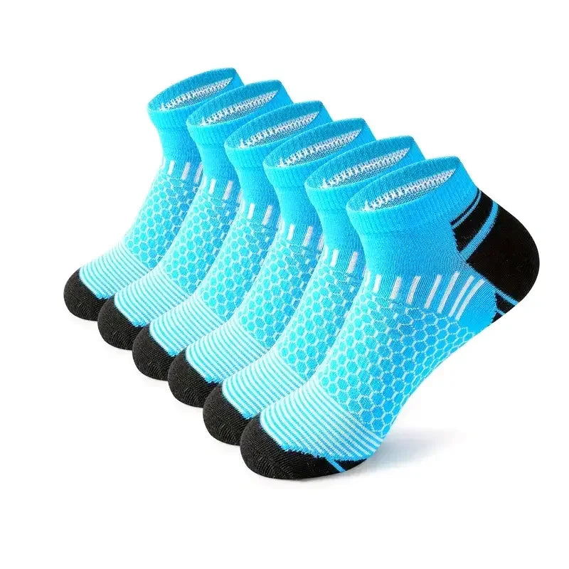 Mens Moisture-Wicking Short Sports Socks - Breathable Athletic Socks 6 Pairs - ZOOMNSTORE