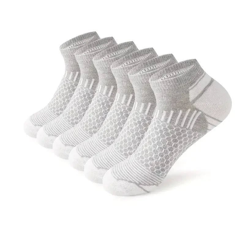 Mens Moisture-Wicking Short Sports Socks - Breathable Athletic Socks 6 Pairs - ZOOMNSTORE